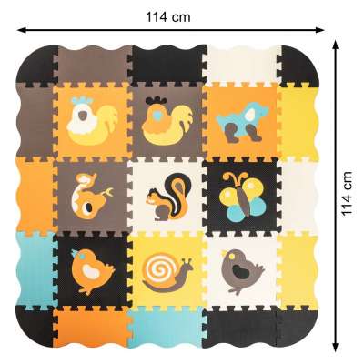 Foam puzzle mat / playpen for children 25el. colorful 114cm x 114cm x 1cm