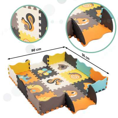 Foam puzzle mat / playpen for children 25el. colorful 114cm x 114cm x 1cm