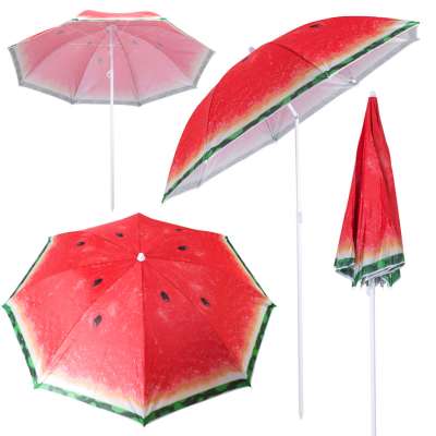 Folding sun umbrella 180cm garden balcony umbrella with tilt function watermelon