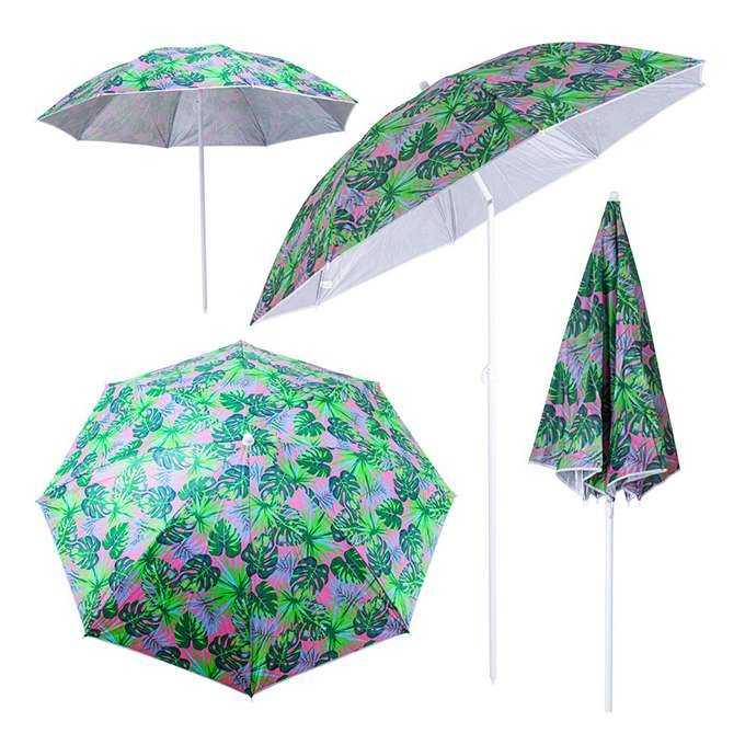Folding sun umbrella 180cm garden balcony umbrella with tilting leaves function