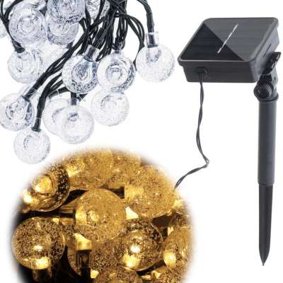 Garden solar ball garland 7m 50LED warm bi