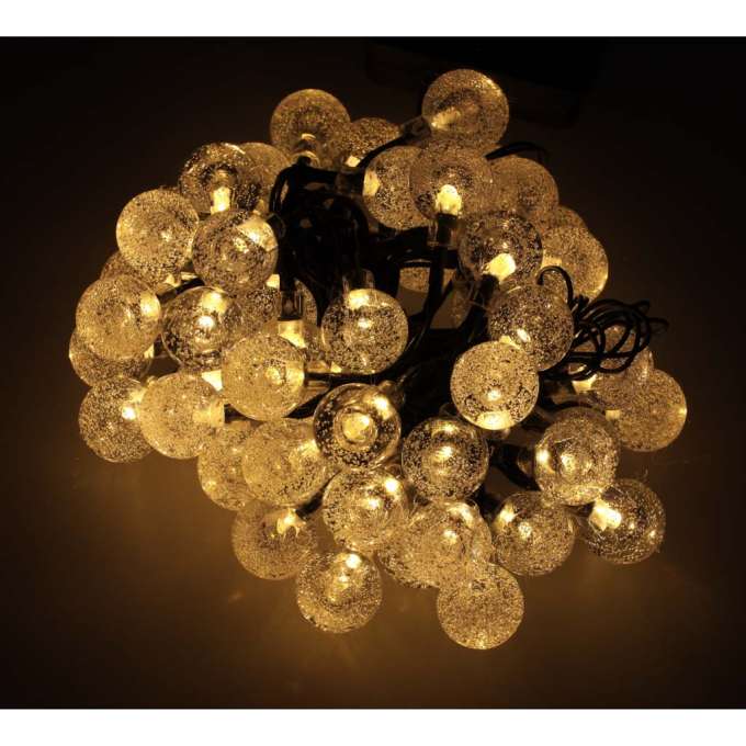 Garden solar ball garland 7m 50LED warm bi