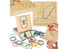 Geoboard geoplan wooden puzzle creating shapes with rubber bands 1