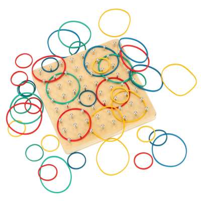 Geoboard geoplan wooden puzzle creating shapes with rubber bands