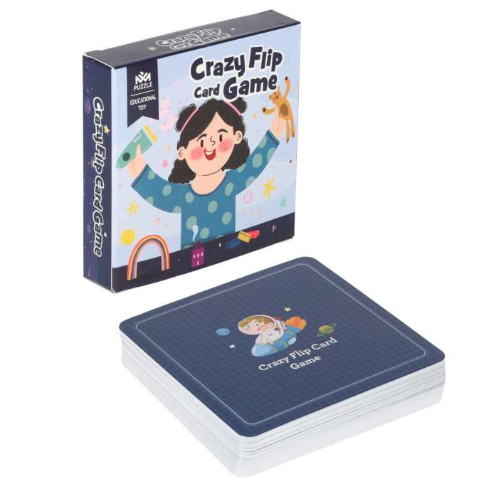 Gra na spostrzegawczość znajdź parę Crazy Flip 54 karty i dzwonek