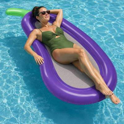 Inflatable mesh mattress for swimming pool water aubergine XXL 240cm