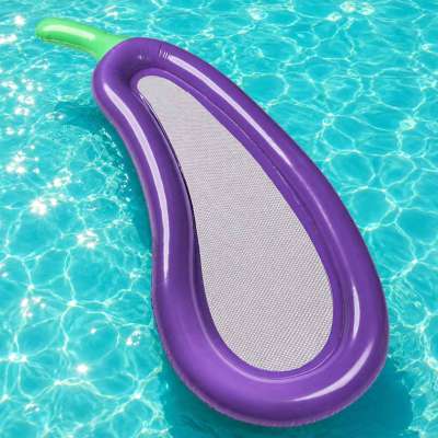 Inflatable mesh mattress for swimming pool water aubergine XXL 240cm