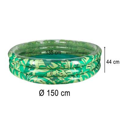 Inflatable pool for children 3 chambers 150cm leaves