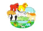 Jigsaw puzzle game balancing safari animals 3