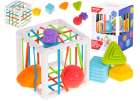 Sensory cube, flexible puzzle, shape sorter, plug-in toy, 7 pieces. 1