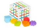 Sensory cube, flexible puzzle, shape sorter, plug-in toy, 7 pieces. 2