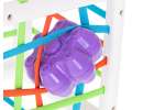 Sensory cube, flexible puzzle, shape sorter, plug-in toy, 7 pieces. 4