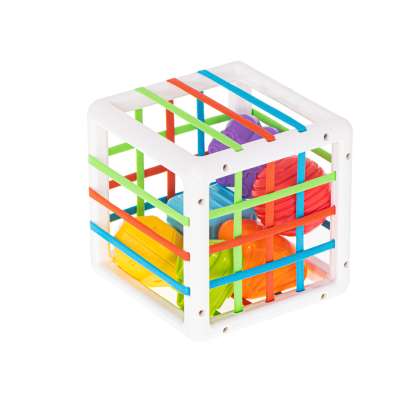 Kostka sensoryczna elastyczna układanka sorter kształtów zabawka wtykana 7 el.