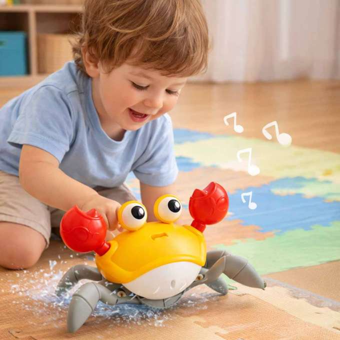 Krab uciekający pełzający czujnik interaktywna akumulator USB czerwony
