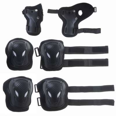 L-BRNO Knee elbow wrist protectors roller bike scooter set black