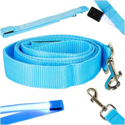 Luminous dog leash cat walk autumn winter night LED 1.2 m blue