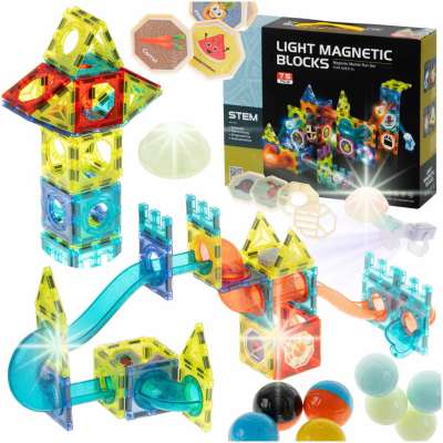 Magnetic marble ball track blocks luminous 75el