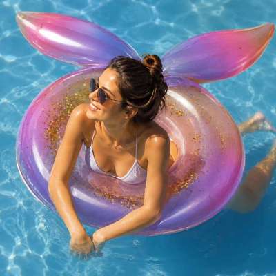 Mermaid inflatable wheel with glitter galaxy 94 cm XXL