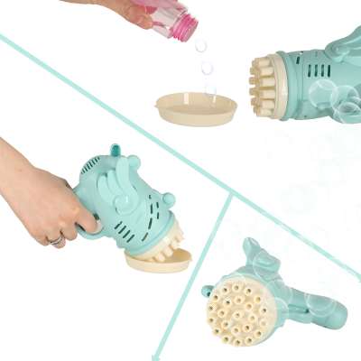 Soap bubble gun soap bubbles with wings blue