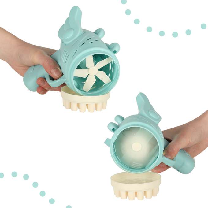 Soap bubble gun soap bubbles with wings blue