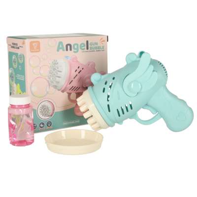Soap bubble gun soap bubbles with wings blue