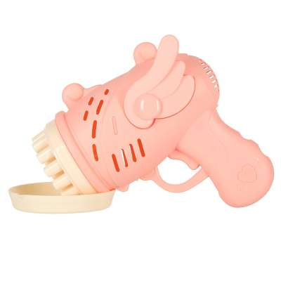 Soap bubble gun soap bubbles with wings pink