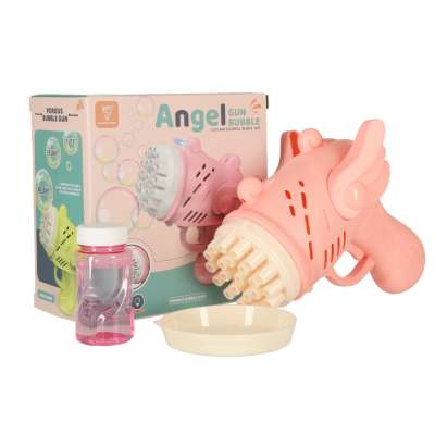 Soap bubble gun soap bubbles with wings pink