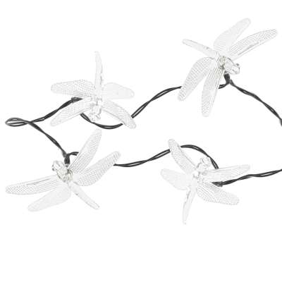 Solar dragonfly garden lights 6.5m 30LED warm white