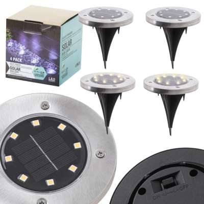 Solar garden ground invasion lights 8LED 4pcs cold white