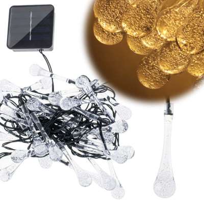Solar garden icicle lights 6.5m 30LED warm bi