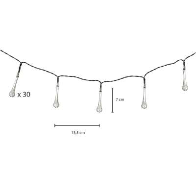 Solar garden icicle lights 6.5m 30LED warm white