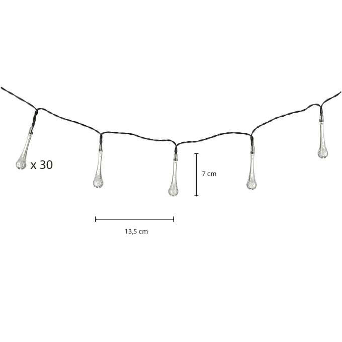 Solar garden icicle lights 6.5m 30LED warm white
