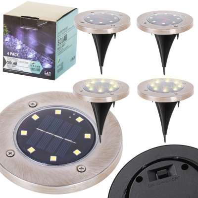 Solar ground garden invasion lights 8LED 4pcs warm white