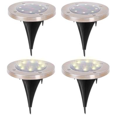 Solar ground garden invasion lights 8LED 4pcs warm white