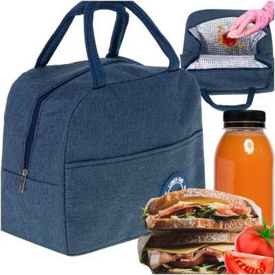 Thermal insulation bag breakfast lunch blue