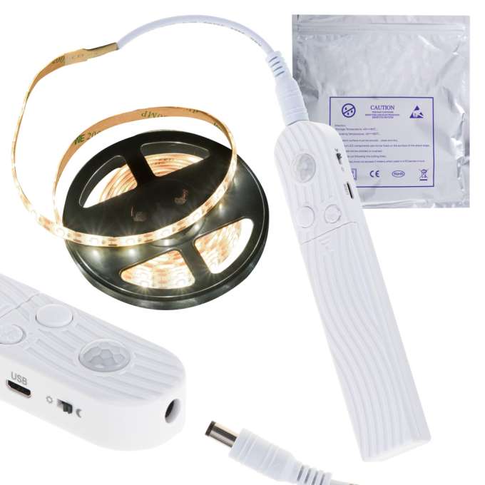 USB battery operated LED tape motion sensor 2M warm white