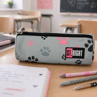 BAMBINO pencil case tuba paws grey