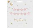 Baner napis na baby shower gwiazdki jasnoróżowe 290cm x 16,5cm 3