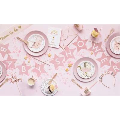Banner sign for baby shower stars light pink 290cm x 16.5cm