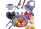 Children's silicone utensils crab set of 9 pieces purple 1