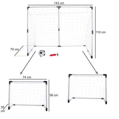 Children's soccer goal 2-in-1 143x110x70cm