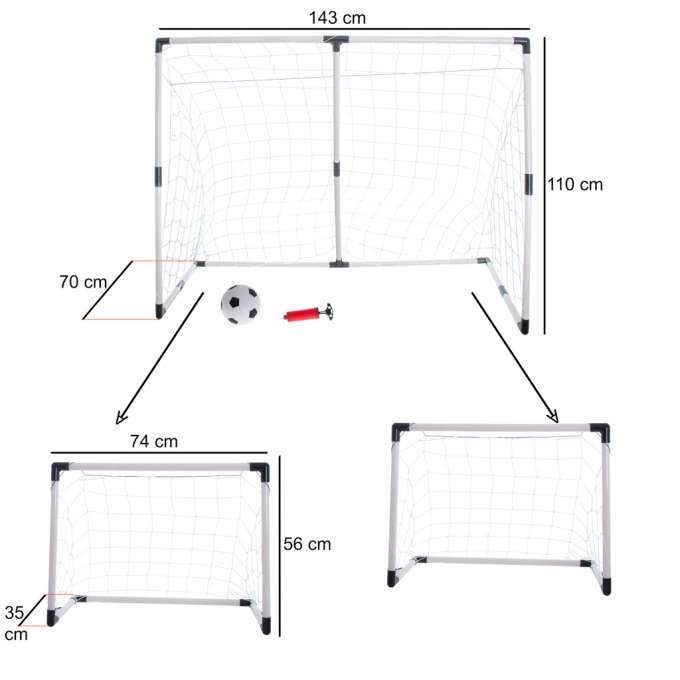 Children's soccer goal 2-in-1 143x110x70cm