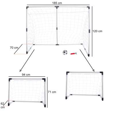 Children's soccer goal 2-in-1 185x120x70cm