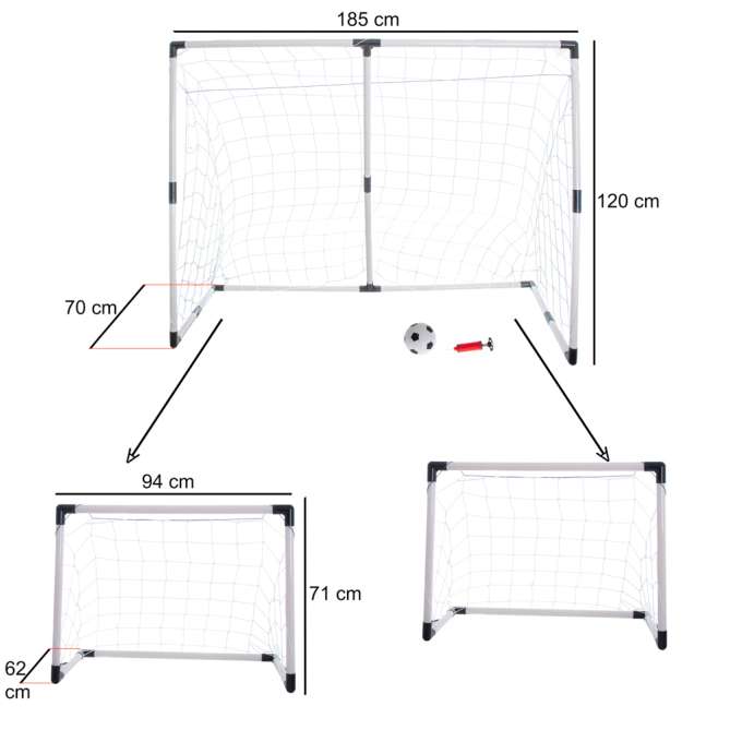 Children's soccer goal 2-in-1 185x120x70cm