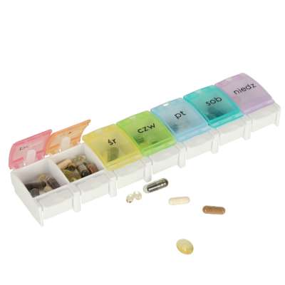 Container organizer for pills medicines weekly 7 days EN