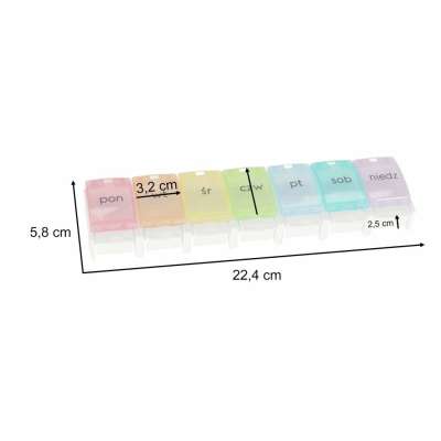 Container organizer for pills medicines weekly 7 days EN
