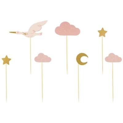 Decorations for muffin cupcakes - Stork 11cm-12cm 7 pieces
