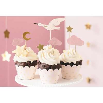 Decorations for muffin cupcakes - Stork 11cm-12cm 7 pieces