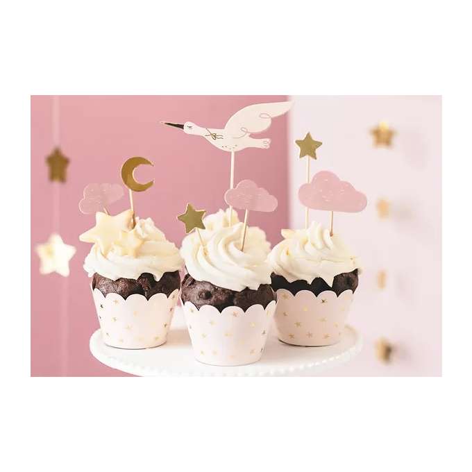 Decorations for muffin cupcakes - Stork 11cm-12cm 7 pieces