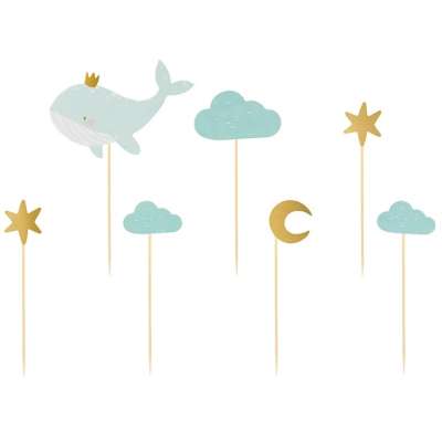 Decorations for muffin cupcakes - Whale 11cm-13,5cm 7 pieces